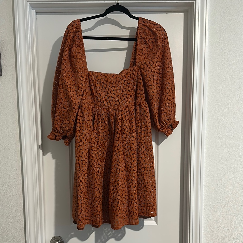 Elegant Orange Floral Dress